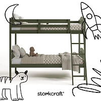 Storkcraft Long Horn Solid Hardwood Twin Bunk Bed