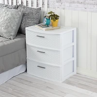 Grand chariot tissé Sterilite de 3 tiroirs 1 chacune