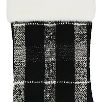 Holiday Time MDN 21 inches black and white plaid stocking