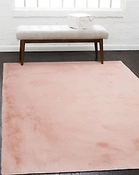 Tapis Maven Faux Lapin rose de 5 pi x 7 pi