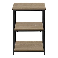 Monarch Specialties  Table D'appoint, Coté, Bout, Table De Nuit, Lampe, Salon, Chambre À Coucher, Stratifié Brun, Métal Noir, Contemporain, Moderne