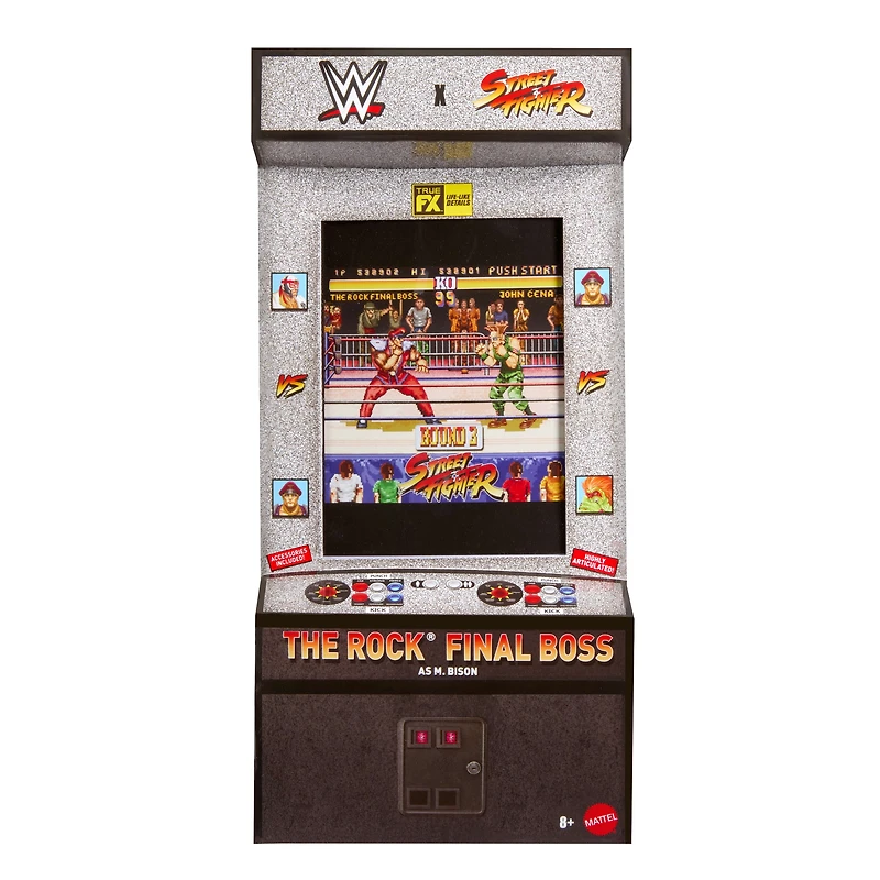 WWE-x-Street-Fighter-The-Rock-Final-Boss-Action-Figure-&-Accessories,-6-inch-Collectible-M.-Bison-Mashup-Set