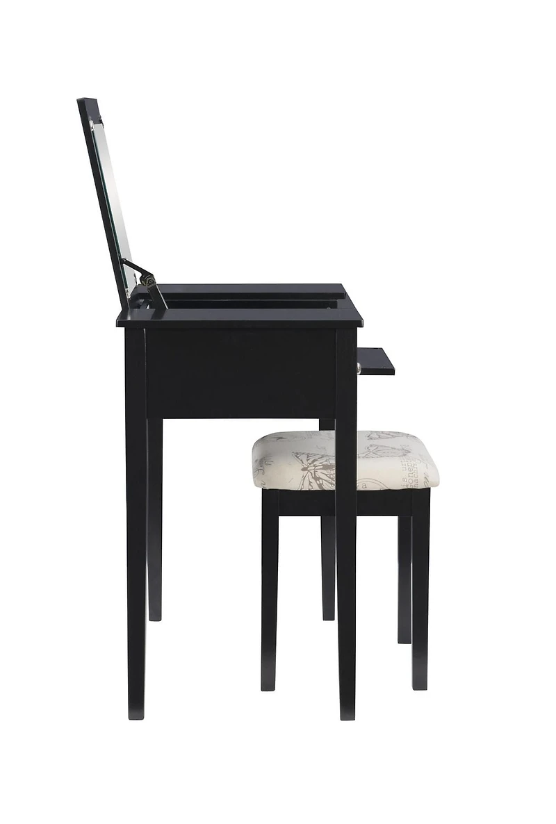 Ensemble de coiffeuse Joanna papillon noir