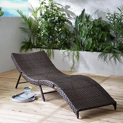 Chaise longue pliante en osier Belmont de hometrends