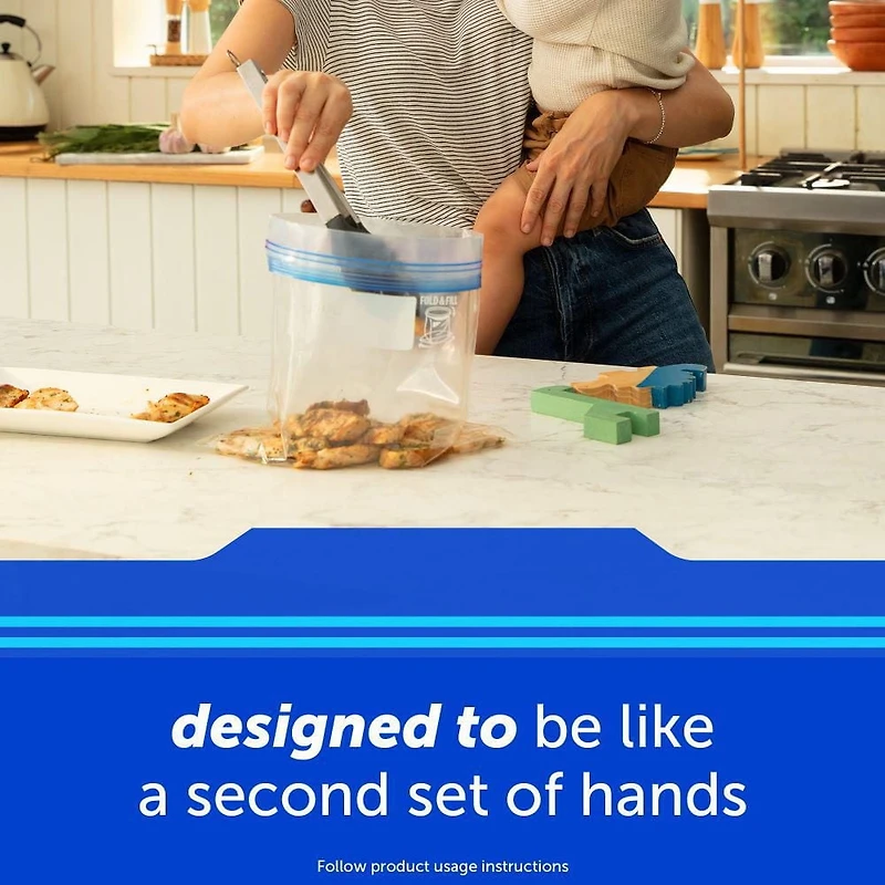 Ziploc Sacs de congélation grand format pour la conservation des aliments, Technologie Grip 'n Seal 76 sacs