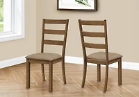 Monarch Specialties  Chaise, Lot De 2, Côté, Rembourré, Cuisine, Salle À Manger, En Tissu, Pattes En Bois, Brun, Beige, Transitionnel