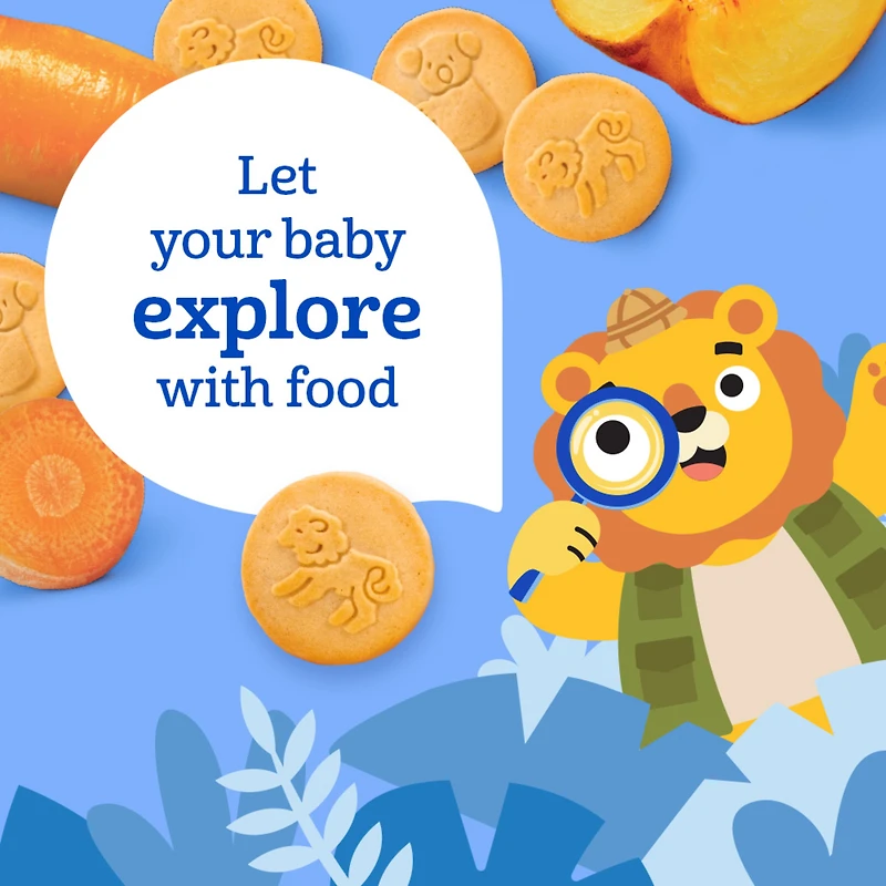 GERBER Biscuits P’tits explorateurs Pêche carotte, 1 an, vraies pêches et carottes