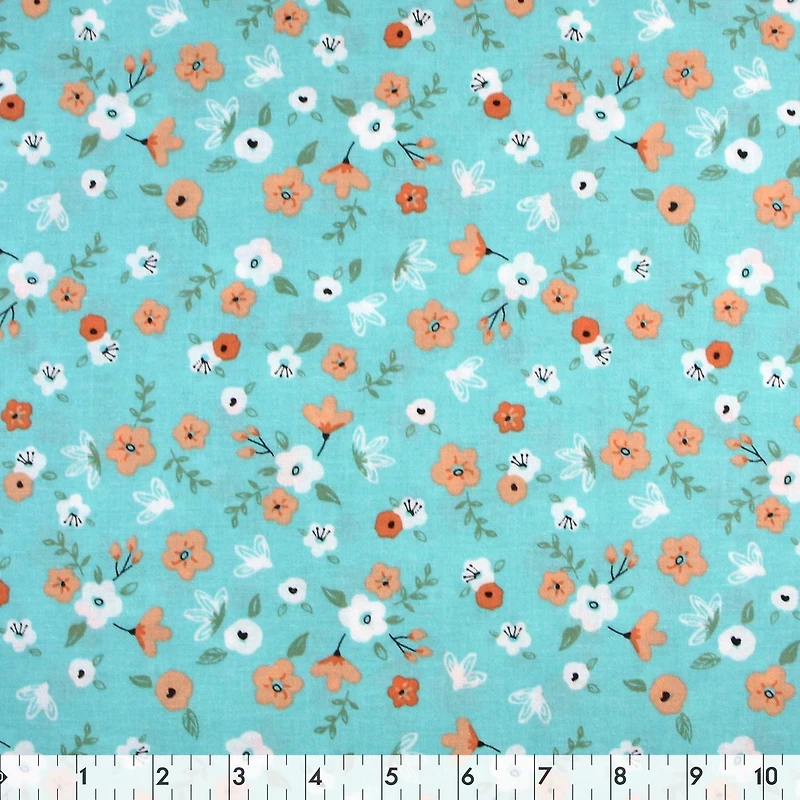 Tissu pré-coupé Fat Quarter de Fabric Creations à motif de fleurs bleu - 18" x 21" / 45cm x 53cm 18" x 21" / 45cm x 53cm