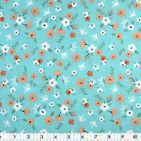 Tissu pré-coupé Fat Quarter de Fabric Creations à motif de fleurs bleu - 18" x 21" / 45cm x 53cm 18" x 21" / 45cm x 53cm