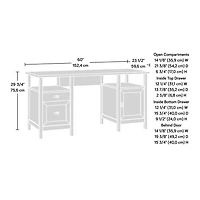 Sauder Cottage Road Desk, White, 430056