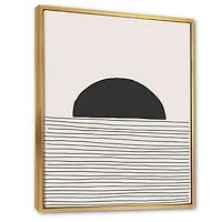 Designart Minimal Geometric Lines And Circle V FLOAT FRAME WALL ART