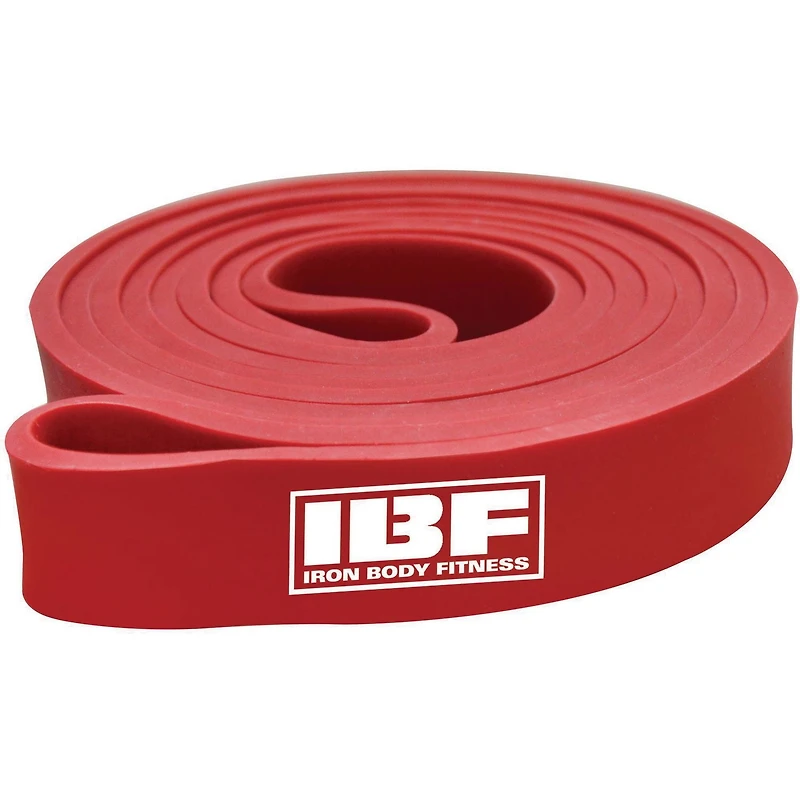 Bande de résistance IBF – Bande de musculation à forte résistance par Iron Body Fitness - Construire du muscle - Brûler les graisses - Entraînement n'importe où - Facile à utiliser - Rouge