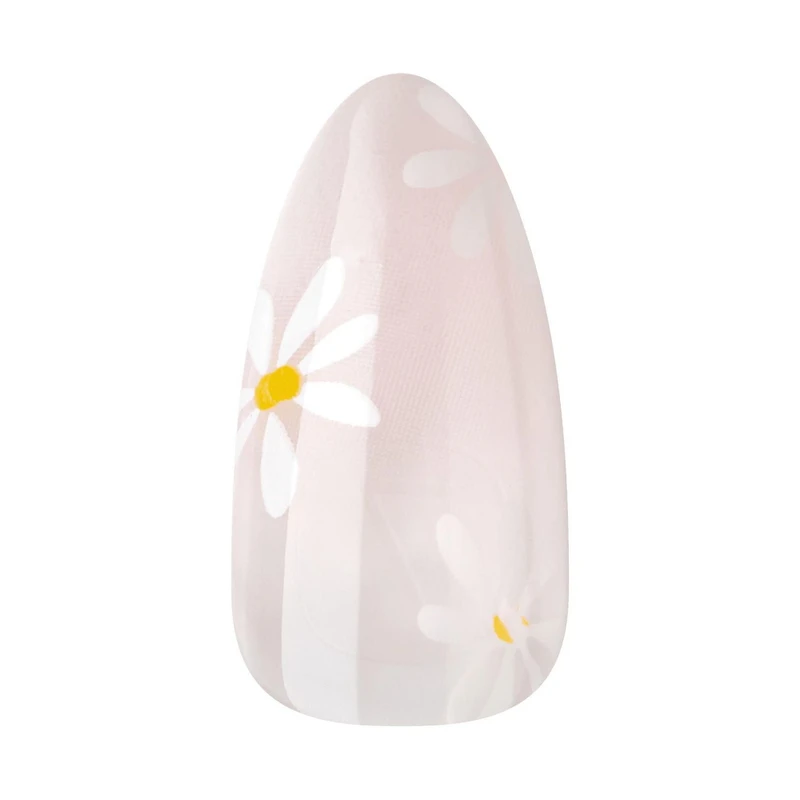 KISS Salon X-tend LED Soft Gel System Decorated Nails, Red Flags, Medium Almond, 34 count, X-tend LED Soft Gel