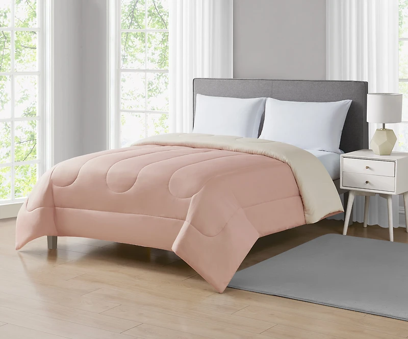Mainstays Pink Reversible Comforter Double/Queen, MAINSTAYS PL MS PINK COMF DBL/QN