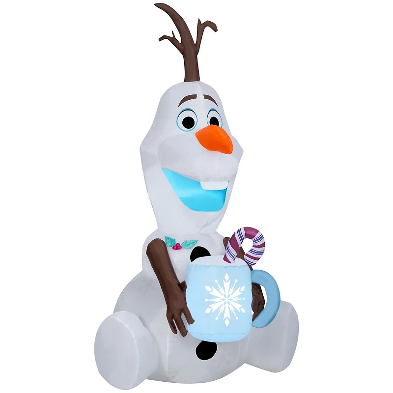Airblown Frozen 2 Olaf tenant du chocolat chaud MD Disney