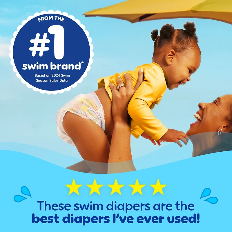 Pampers Splashers Swim Diapers, Size 3-5, Disposable Baby Swim Diapers, 17CT - 20CT