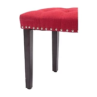 Cabara Tufted Fabric Bench (Red)