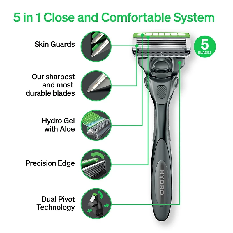 Cartouches de lames Schick Hydro pour hommes pour peaux sensibles 4 cartouches de lames