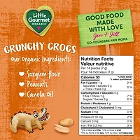 Little Gourmet Crunchy Crocs Peanut Butter Organic Toddler Snack, Puffed wholegrain snacks