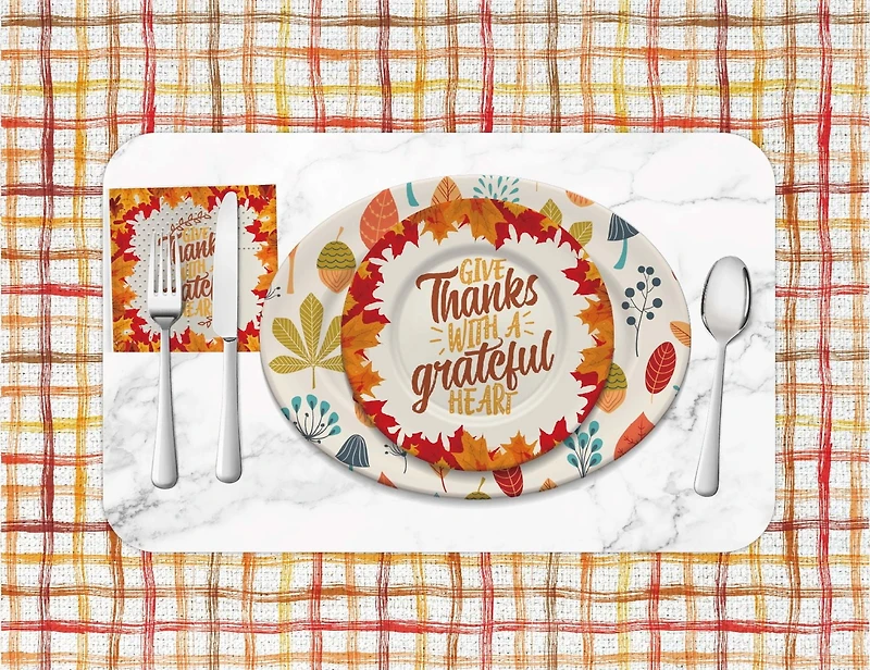 Give Thanks With A Grateful Heart Petites assiettes rondes en papier, 12 CT