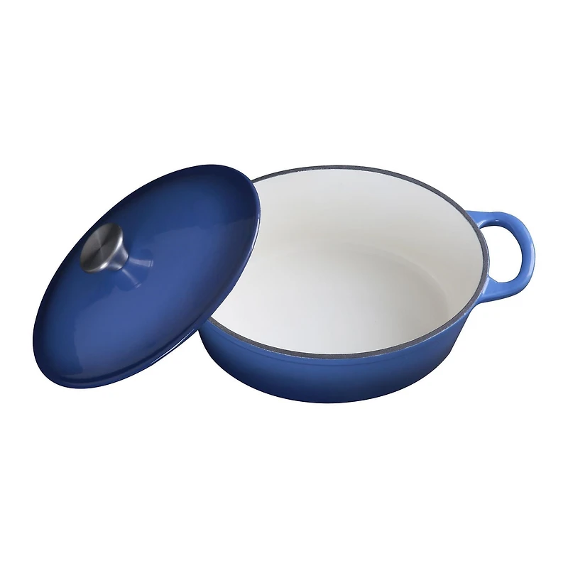 Mainstays Cocotte ovale en fonte émaillée 4,12 pintes, bleu