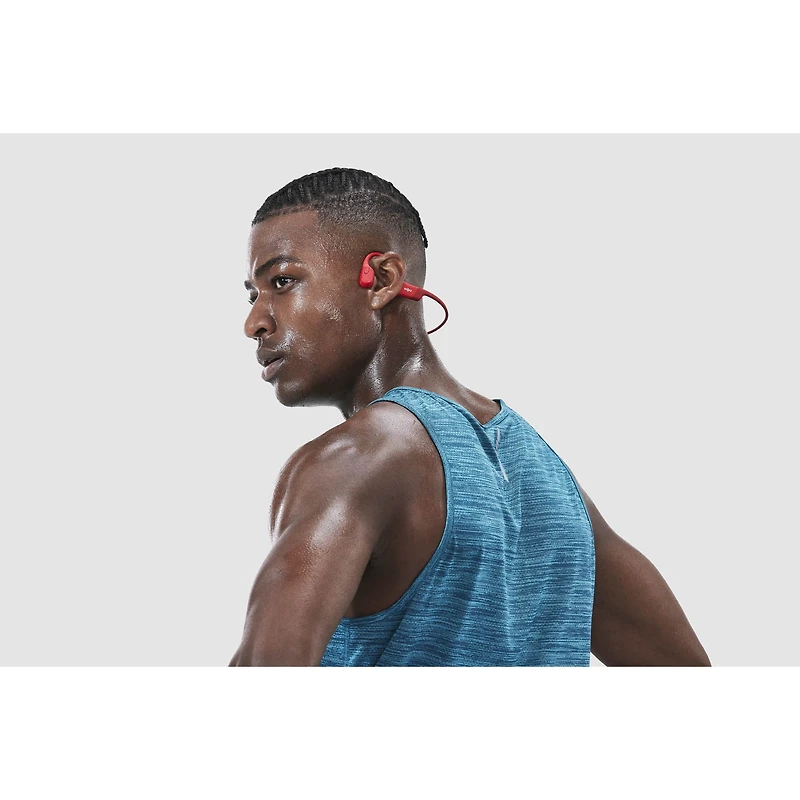 Shokz - OpenRun, CASQUE DE SPORT A CONDUCTION OSSEUSE, rouge