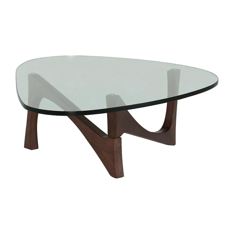 Walnut Coffee Table with Glass Top