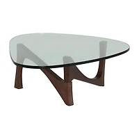 Walnut Coffee Table with Glass Top