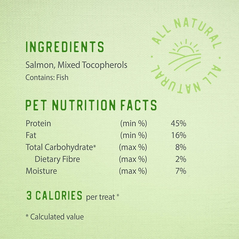 Caledon Farms Bouchées de saumon lyophilisées Friandises entièrement naturelles pour chiens 90 g