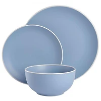 Tia Mowry 12 Piece Stoneware Dinnerware Set, Blue