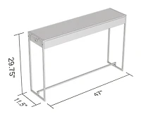 Safdie & Co. Console Table 47L Dark Cement Black Metal