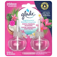 Glade Plugins® Air Freshener Oil Refill, Exotic Tropical Blossoms, 2 Refills