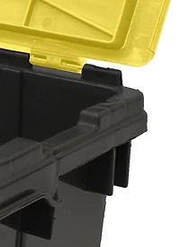 Bac à couvercle rabattable RAMTUFF Noir et jaune 45L Bac - GSC avec couvercle à rabats 45L/12gal