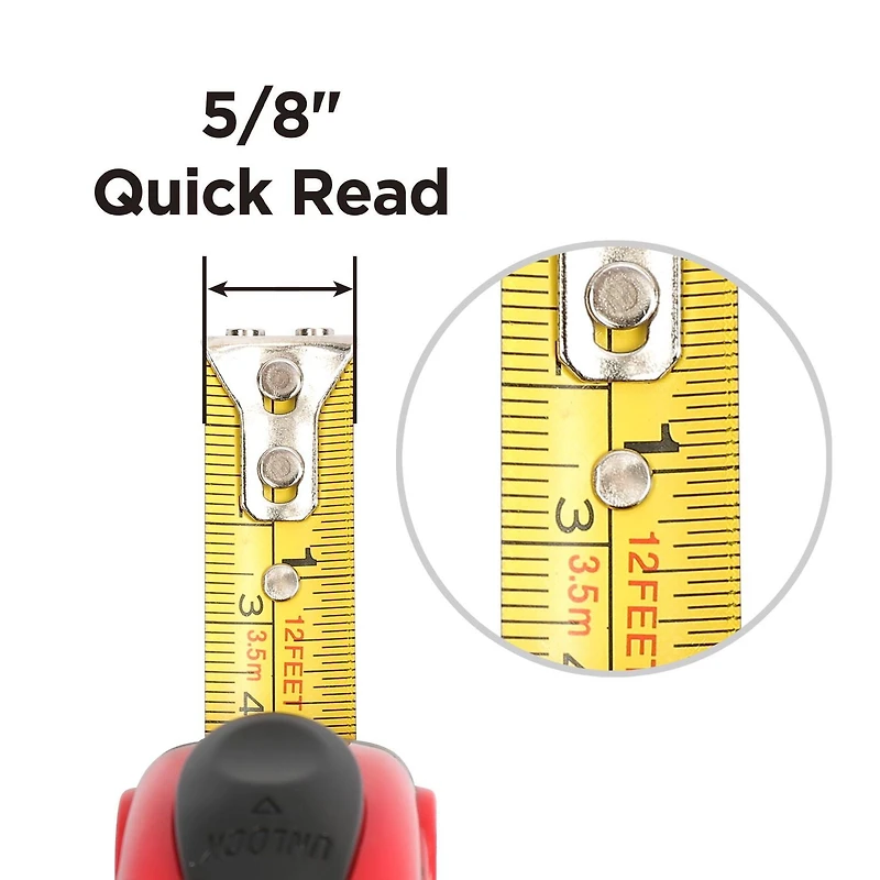 Swiss Tech 12' Tape Measure, 12ft/3.5m x 16mm