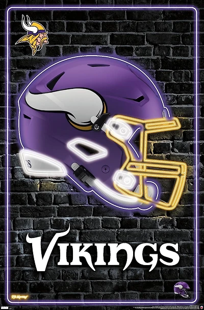 NFL Minnesota Vikings - Neon Helmet 23 Wall Poster, 22.375" x 34"