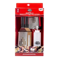 Expert Grill accessoires pour griller ensemble d’outils pour gril BBQ, 4 pièces Kit de gril en acier inoxydable