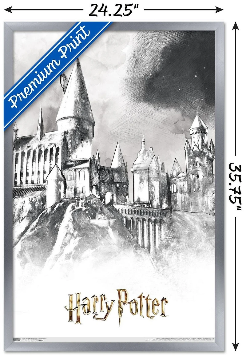 The Wizarding World: Harry Potter - Illustrated Hogwarts Wall Poster, 22.375" x 34"