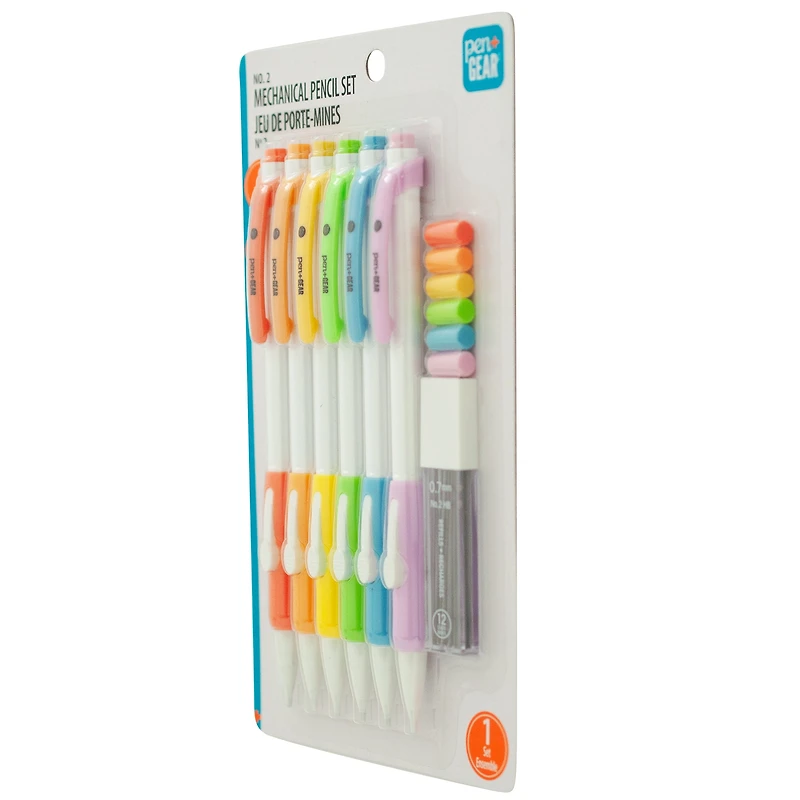 Crayons mécaniques rechargeables Pen+Gear #2 avec recharges de mine, 0,7 mm, lot de 6 Pack de 6