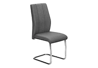 Monarch Specialties Dining Chair, Set Of 2, Side, Upholstered, Kitchen, Dining Room, 39" Height, Grey Fabric, Chrome Metal, Contemporary, Modern