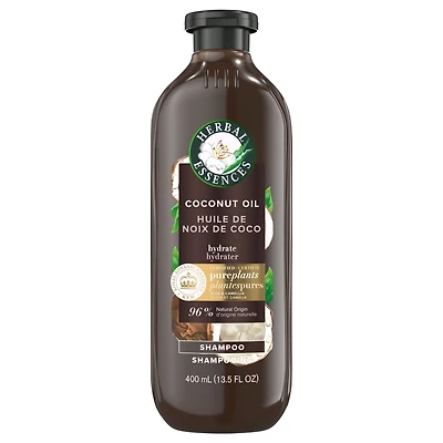 Herbal Essences Shampooing Hydratant à l'Huile de Noix de Coco, avec Huile de Camélia Certifiée et Aloès Vera, pour Tous les Types de Cheveux, Surtout les Cheveux Secs