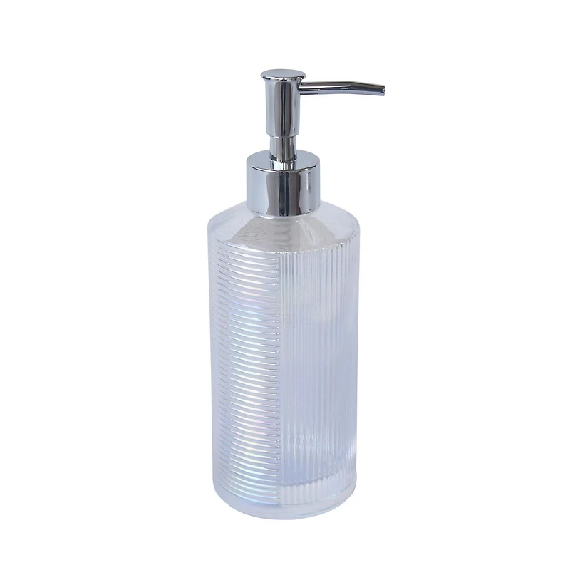 Distributeur de lotion en verre écaillé Hometrends, distributeur de savon de couleur irisée, 1 pompe à savon et pompe à lotion pour cuisine, salle de bain ou hôtel