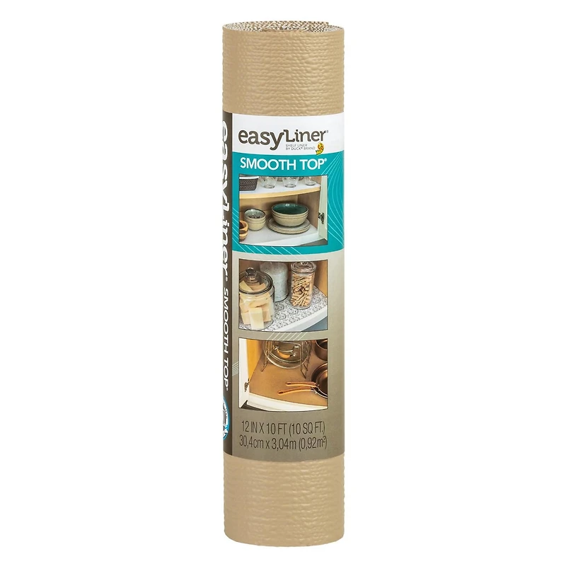 Smooth Top EasyLiner Brand Shelf Liner, Taupe, 12 in. x 10 ft.