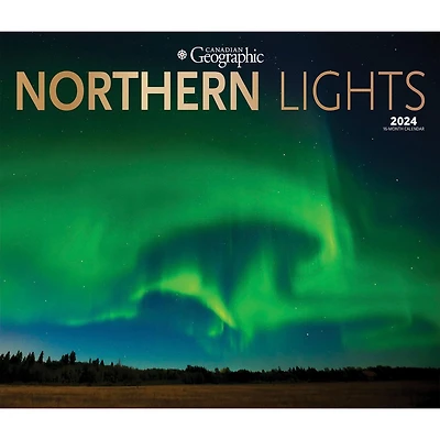 Wyman Publishing Canadian Geographic Northern Lights 2024 14x24 Inch Deluxe Wall Calendar, 9781525611728