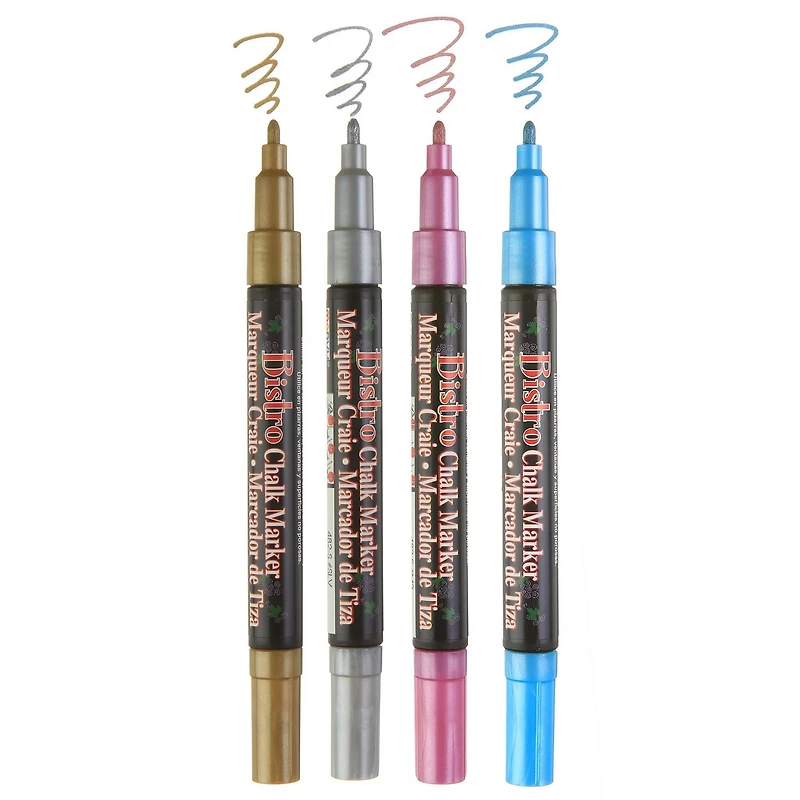 MARVY UCHIDA® BISTRO CHALK MARKER 4 PIECE METALLIC FINE POINT SET