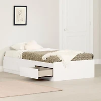 Lit matelot 3 tiroirs Simple, fini Blanc solide, collection Gramercy de Meubles South Shore
