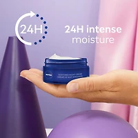 NIVEA crème de nuit apaisante avec FPS 15 24h d'hydratation pour peaux sensibles 50 ml