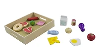 Ensemble d'aliments de jeu en bois