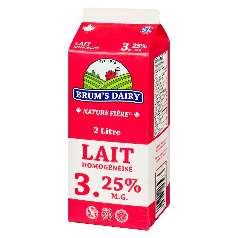 Lait homogénéisé à 3,25 % M.G. de Brum's