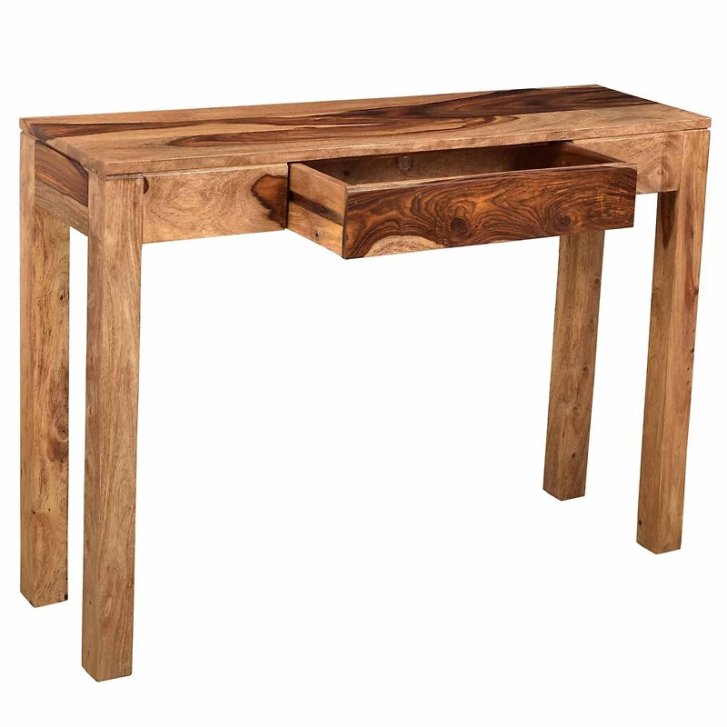 Console/bureau moderne rustique en bois massif – sheesham foncé