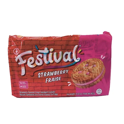 Festival strawberry and Vanilla Cream Sandwich Cookies